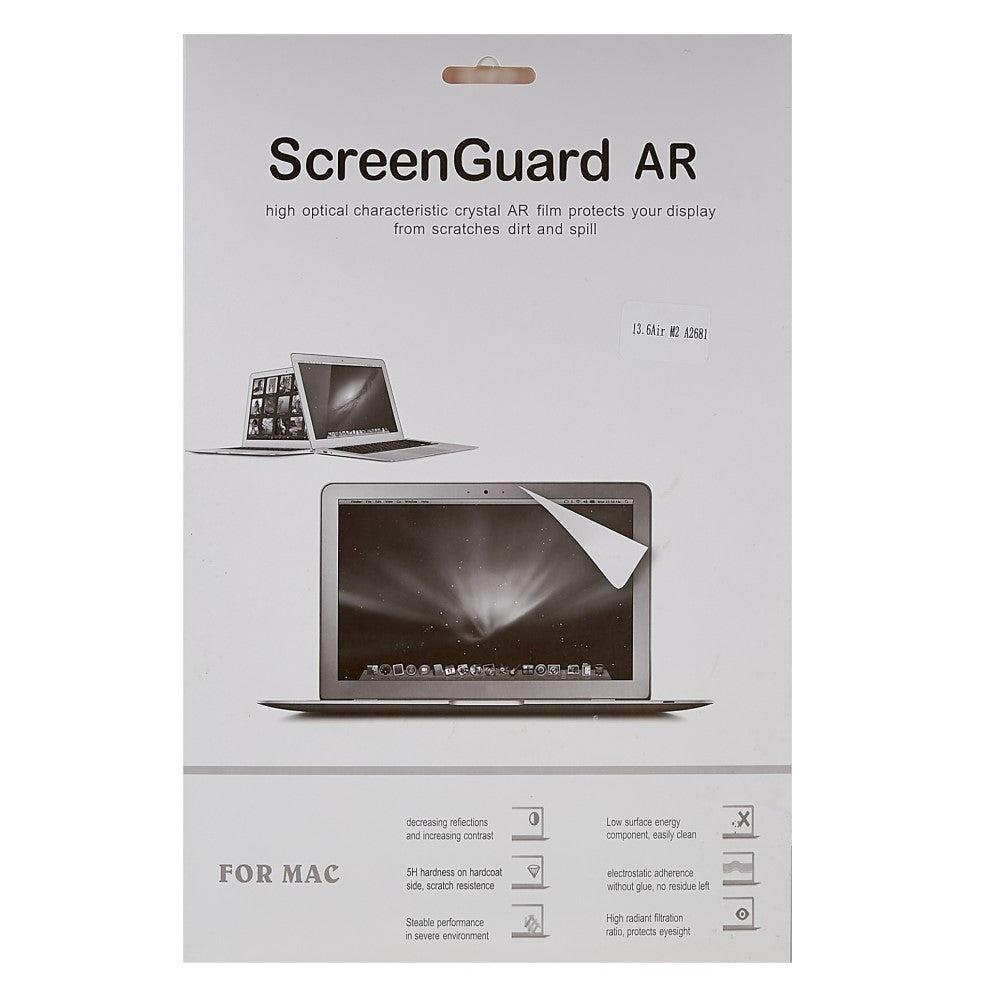 MacBook Air 13" M5/M4/M3/M2 (2026-2022) Skjermbeskytter - Gjennomsiktig