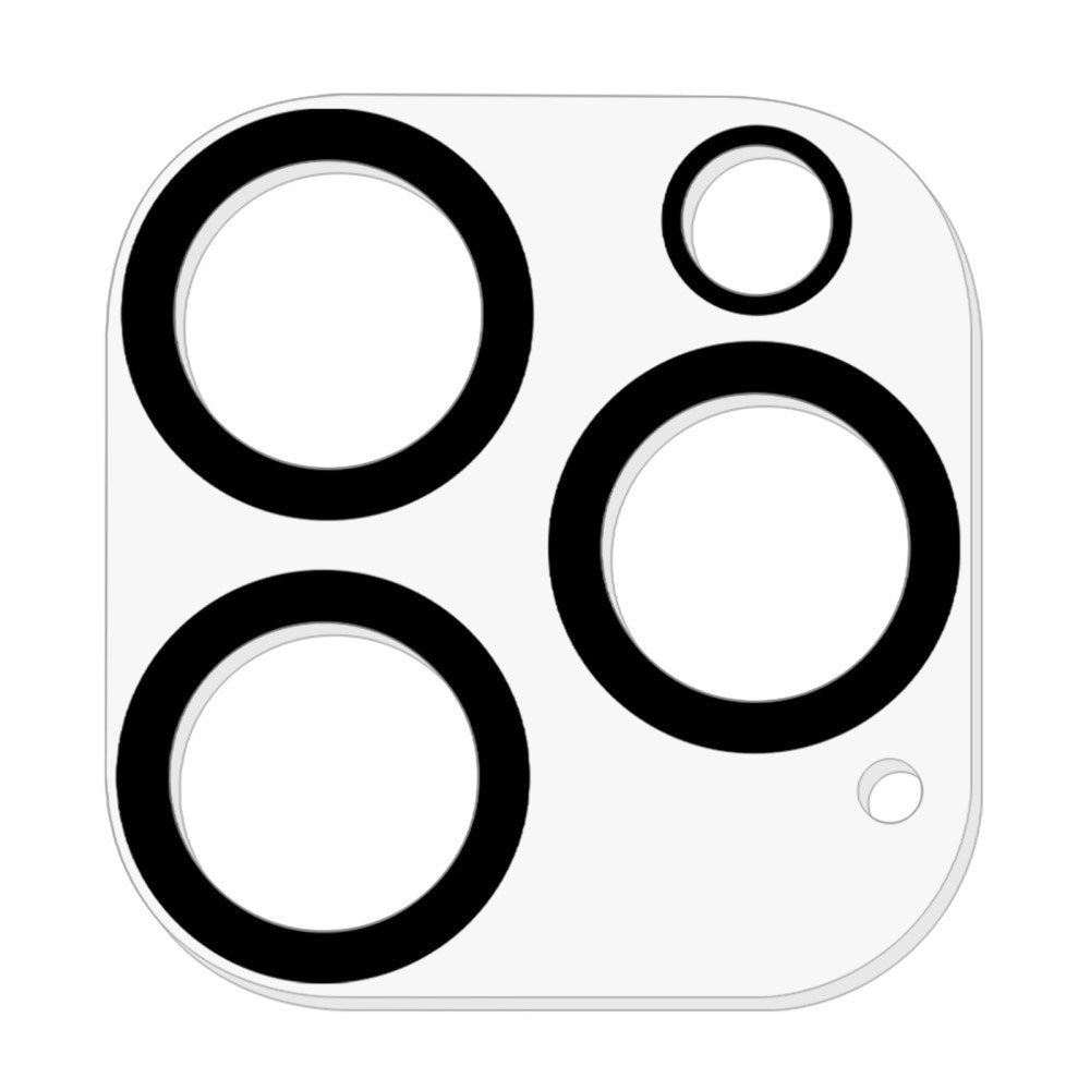 iPhone 16 Pro Max Herdet Beskyttelsesglass for Kameralinsen - Gjennomsiktig / Svart