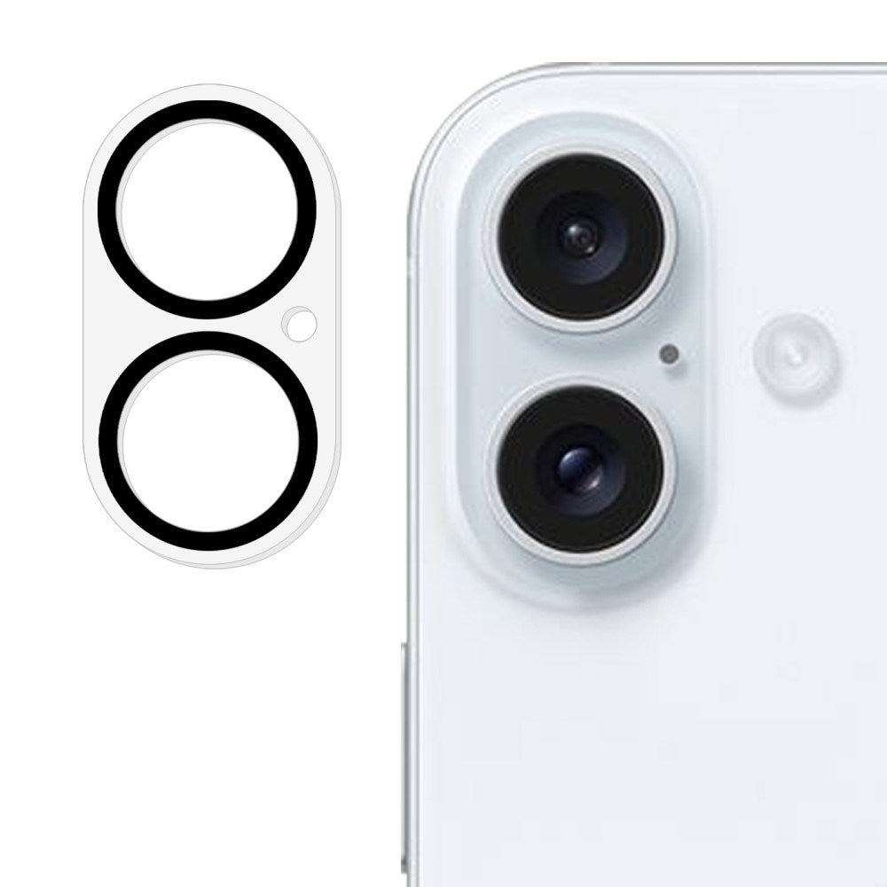 iPhone 16 Herdet Beskyttelsesglass for Kameralinsen - Gjennomsiktig / Svart