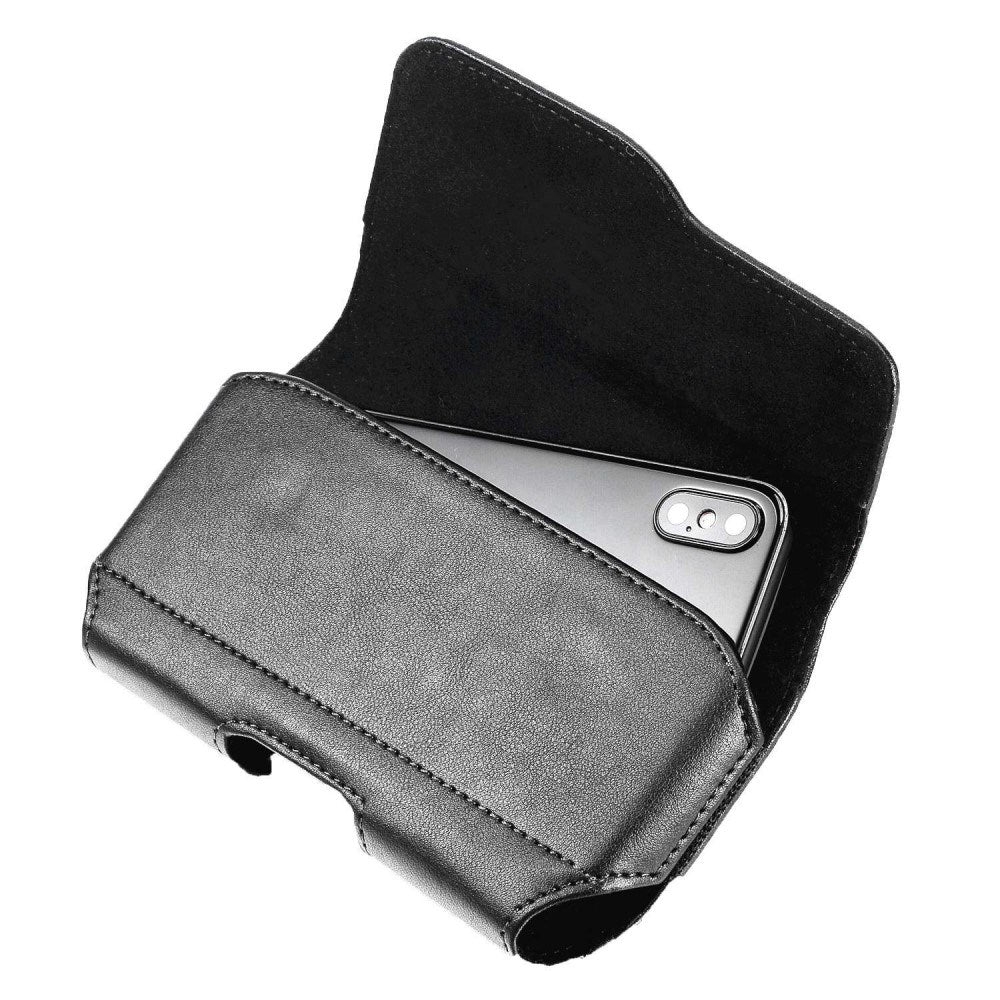 Universell Belteveske for Mobil - Elegant Kunstskinn - Maks. Mobil: 160 x 75 mm - Svart