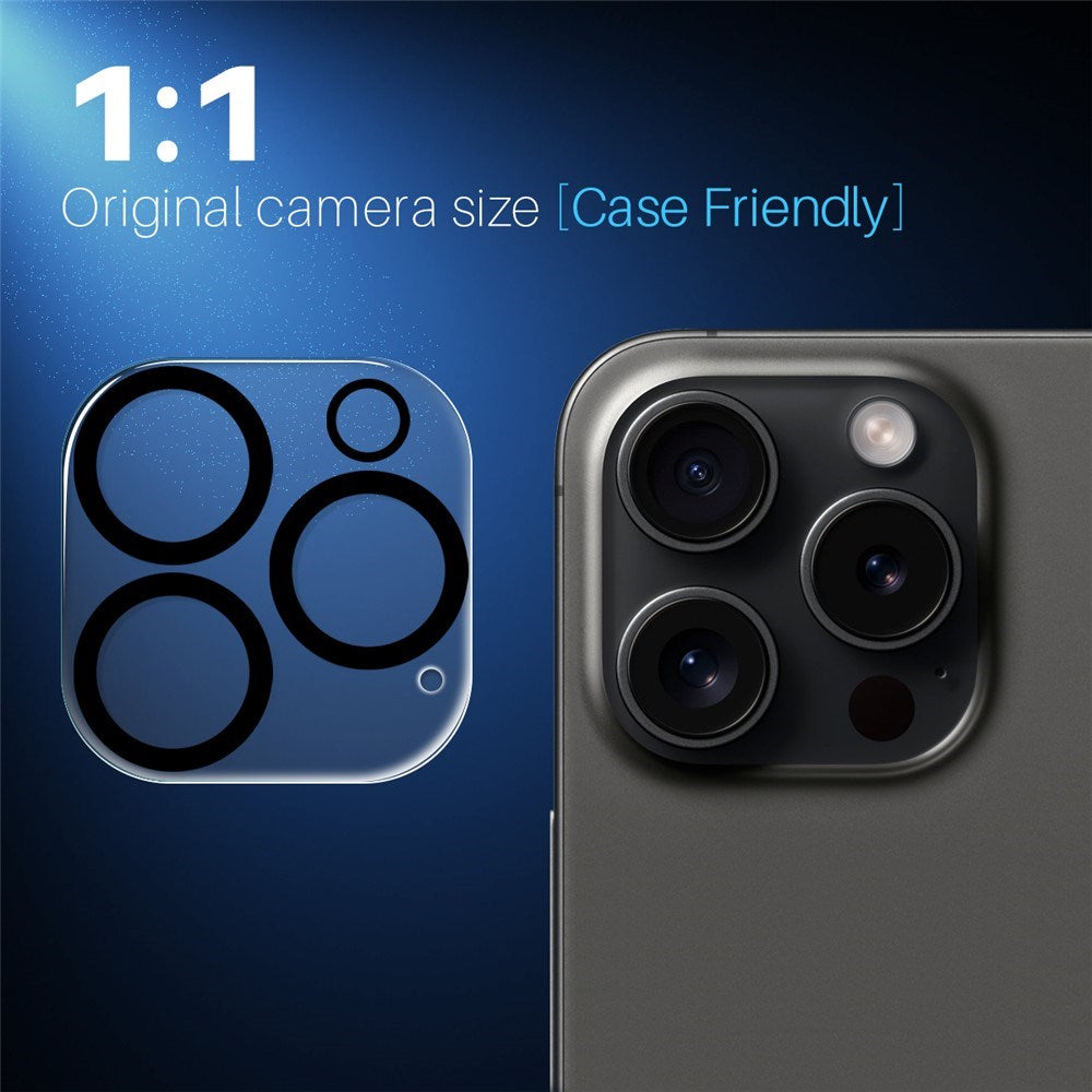 NORTHJO iPhone 16 Pro / 16 Pro Max Herdet Kameralinseglass - 2 stk. - Gjennomsiktig / Svart Kant