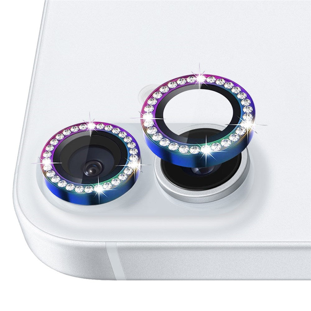 NORTHJO iPhone 16 / 16 Plus Kameralinsebeskytter - Rhinestones - Multi