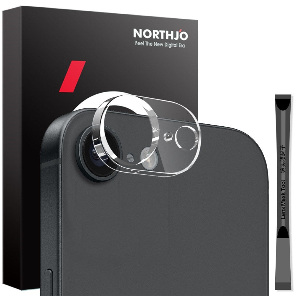 NORTHJO iPhone 17e / 16e Herdet Kameralinseglass - Gjennomsiktig