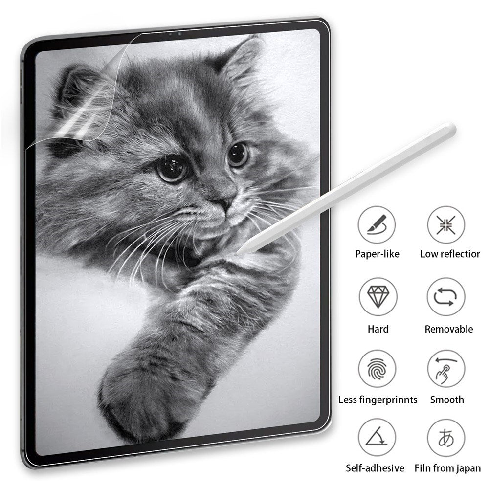 iPad Pro 11" (2024 / 2022 / 2021 / 2020 / 2018) Papirtekstur PET-Beskyttelsesfilm med Privacy - Gjennomsiktig