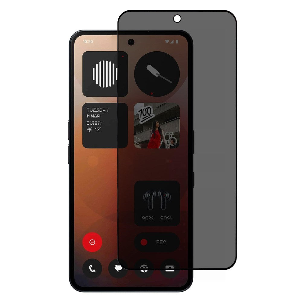 Nothing Phone (3a) / (3a) Pro Full Fit Herdet Skjermbeskyttelsesglass - Privacy Funksjon - Gjennomsiktig