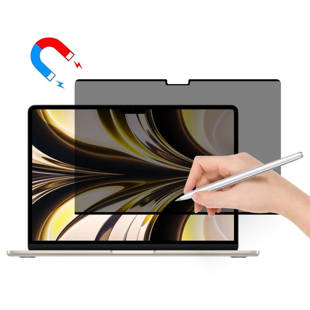 MacBook Air 13" M5/M4/M3/M2 (2026-2022) Magnetisk Privacy Skjermbeskytter – Gjennomsiktig