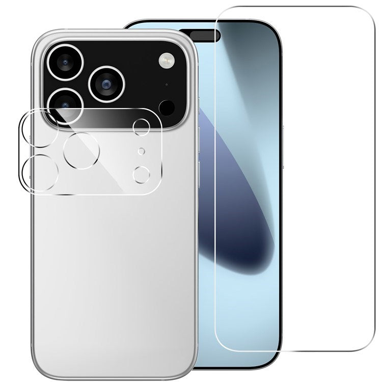 iPhone 17 Pro 2-i-1 Beskyttelsessett m. Herdet Skjermbeskyttelsesglass & Kameralinsebeskyttelsesfilm - Gjennomsiktig