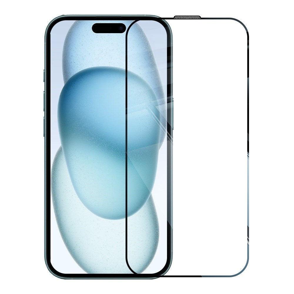 iPhone 15 RURIHAI 2-i-1 Beskyttelsessett m. Fleksibelt Plast Deksel & Skjermbeskyttelsesglass - Gjennomsiktig