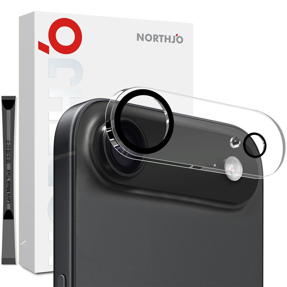 NORTHJO iPhone Air Herdet Kameralinse Glass - Gjennomsiktig / Svart