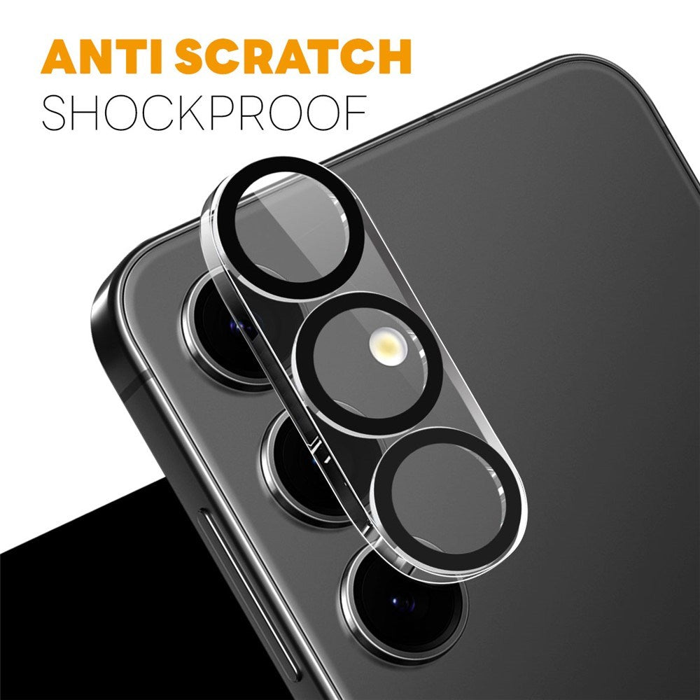 NORTHJO Samsung Galaxy S25 FE Herdet Kameralinse Glass - Gjennomsiktig / Svart