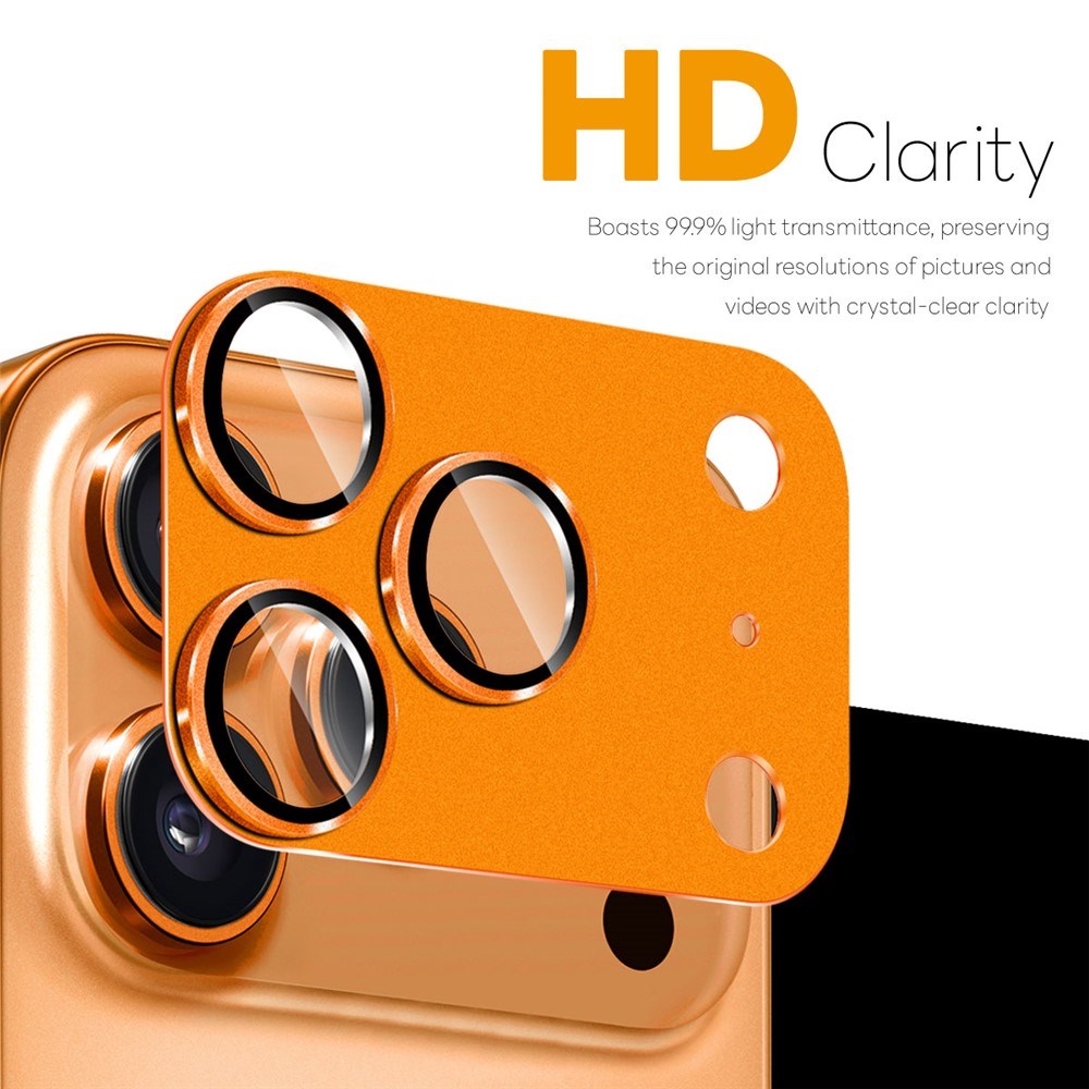 NORTHJO iPhone 17 Pro Kameralinsebeskyttelse - Matt Metall & Glass - Oransje