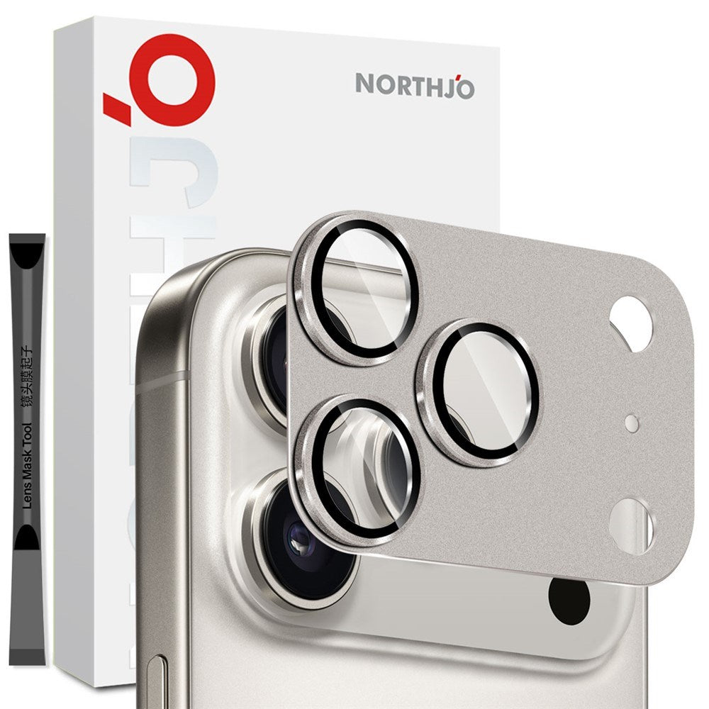 NORTHJO iPhone 17 Pro Kameralinsebeskyttelse - Matt Metall & Glass - Grå