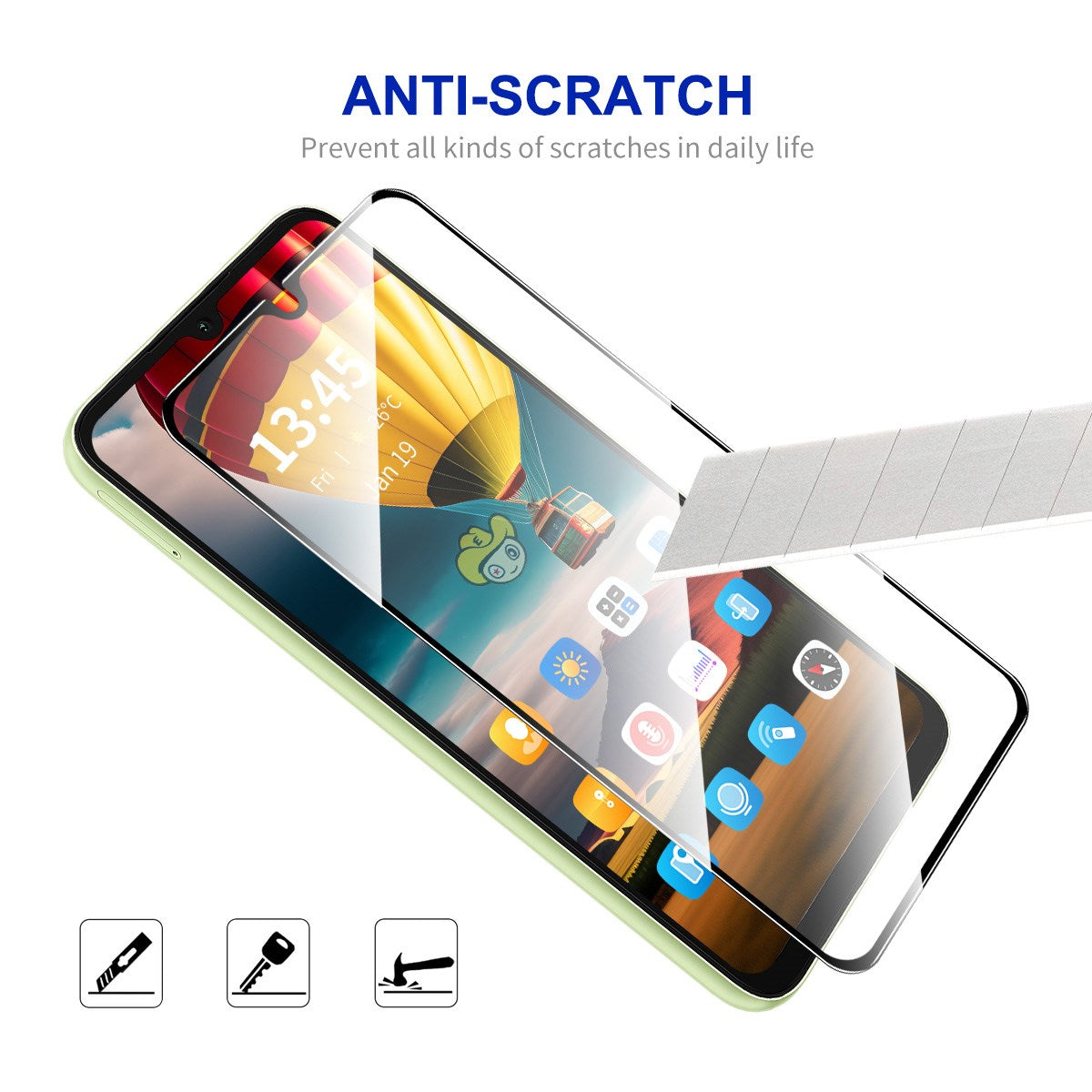 Samsung Galaxy A27 Herdet Glass Skjermbeskytter - Gjennomsiktig / Svart Kant