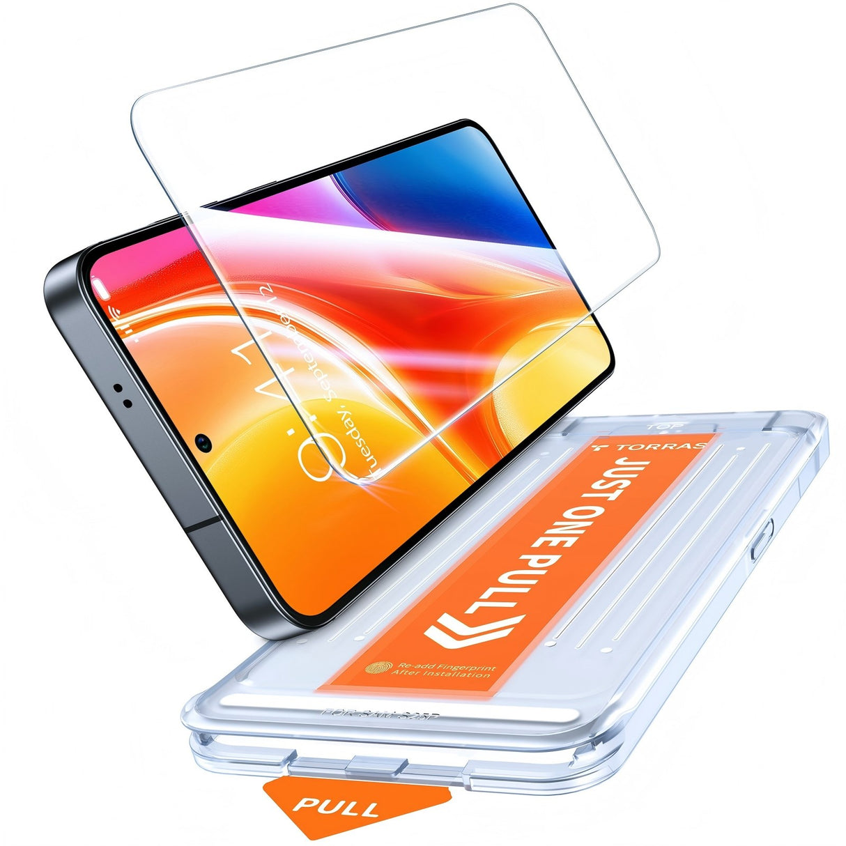 Samsung Galaxy S26 TORRAS Glassgo Herdet Skjermbeskyttelsesglass m. Installasjonsramme – Gjennomsiktig