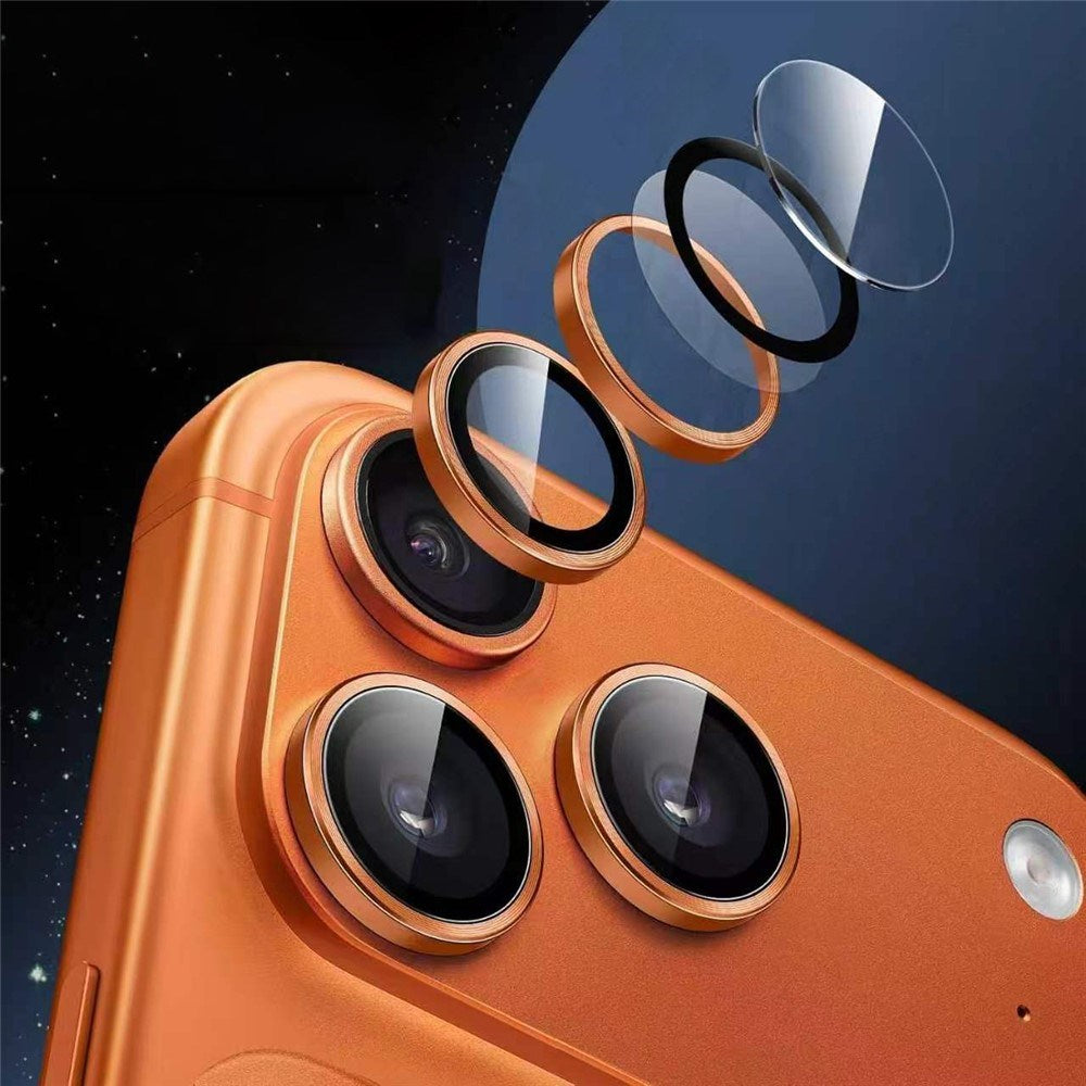 iPhone 18 Pro Kameralinsebeskyttelse - Metall & Glass - Oransje