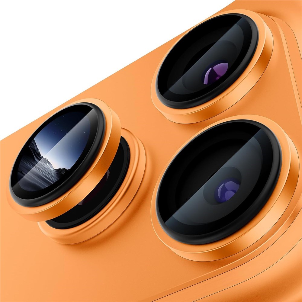 iPhone 18 Pro Max Kameralinsebeskyttelse - Metall & Glass - Oransje