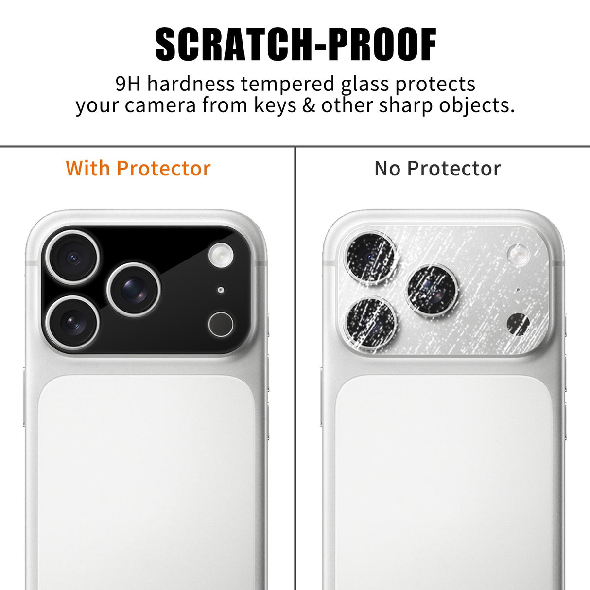 iPhone 18 Pro Max Herdet Kameralinse Beskyttende Glass - Svart