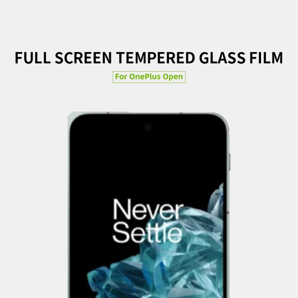 OnePlus Open Skjermbeskytter i Glass - Case Friendly - Gjennomsiktig / Svart Kant