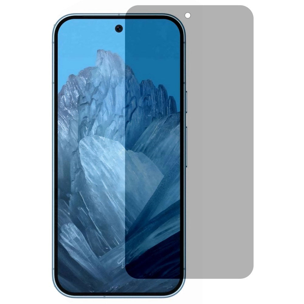 Google Pixel 9 Pro XL Skjermbeskytter i Herdet Glass m. Privacy - Full Fit - Gjennomsiktig / Svart