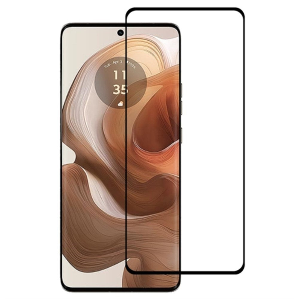 Motorola Edge 50 Ultra Full Fit Skjermbeskyttelsesglass - Gjennomsiktig / Svart Kant