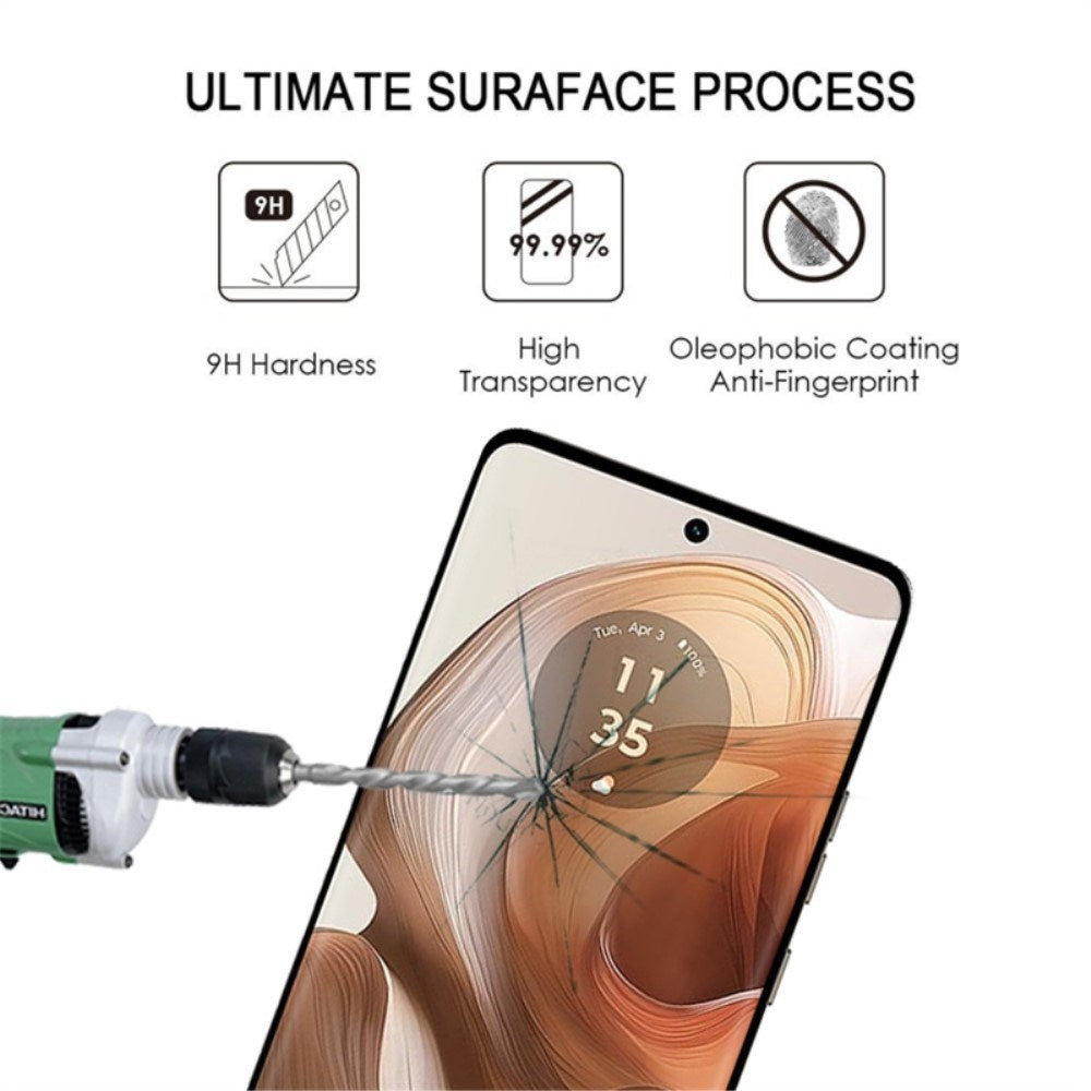 Motorola Edge 50 Ultra Full Fit Skjermbeskyttelsesglass - Gjennomsiktig / Svart Kant