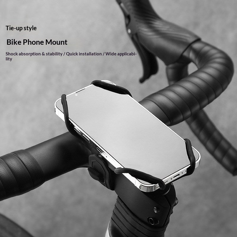 Universell Mobiltelefonholder for Sykkel - Fleksibel Silikon - Mobilstørrelse: ca. 120 - 180 mm - Svart