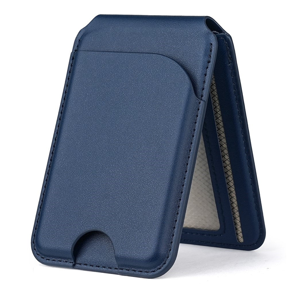 EIDERWOOD Magnetisk Kortholder for 3 Kort med Stativfunksjon - MagSafe Kompatibel - Blå