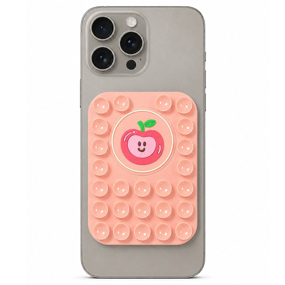 Silikon Sugekopp Mobilholder m. Eple - MagSafe Kompatibel - Rosa