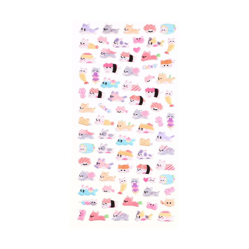 Mini 3D Bubble Foam Stickers for Mobil & Kameraseksjonen - Kaniner & Sushi