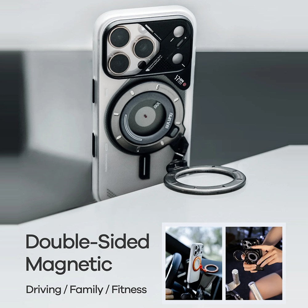 AULUMU Magnetisk 360° Roterende Mobilholder med Z-Akse - MagSafe Kompatibel - Svart