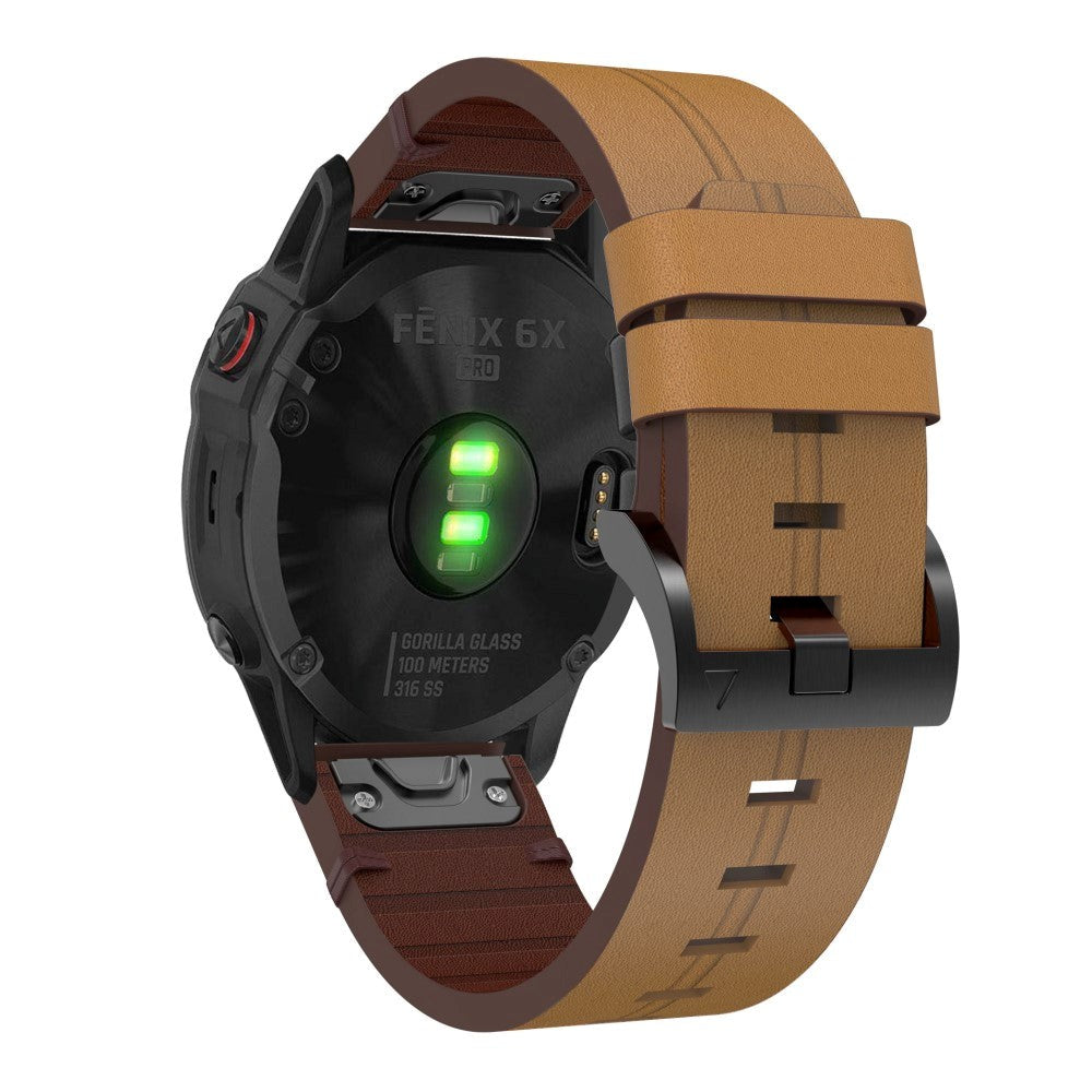 Universal Garmin 22mm QuickFit Ekte Skinn Reim - Brun