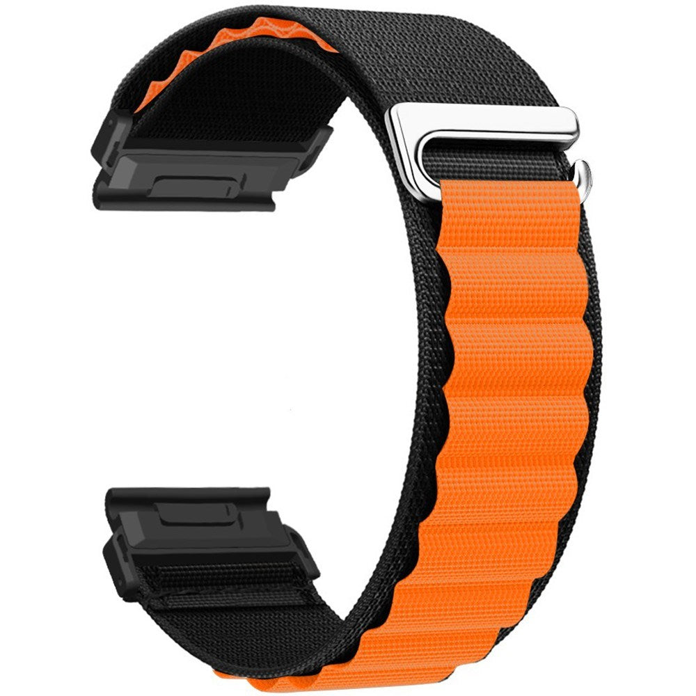 Universal Garmin 26mm QuickFit EIDERWOOD Nylon Remm - Svart / Oransje