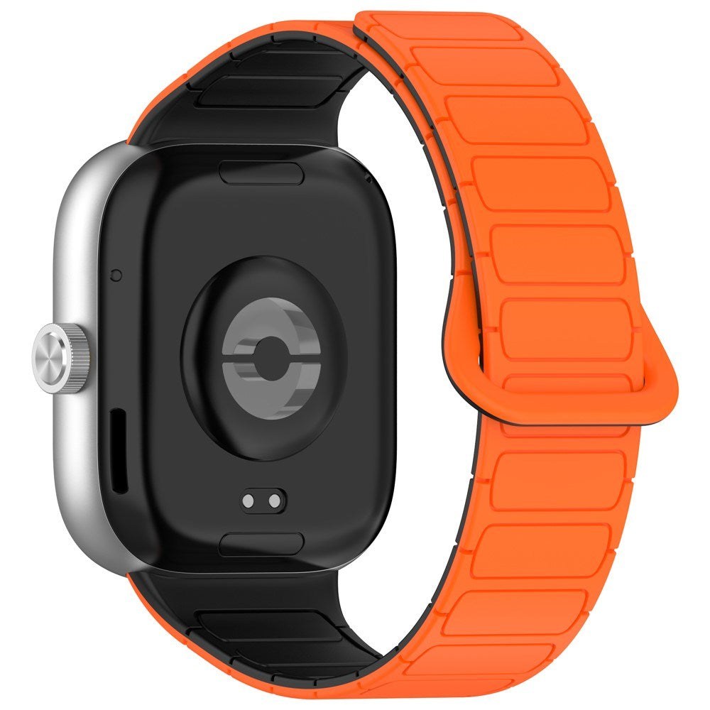 Xiaomi Smart Band 10 Pro / 9 Pro / 8 Pro Tofarget Magnetisk Fleksibel Plast Rem - Oransje / Svart