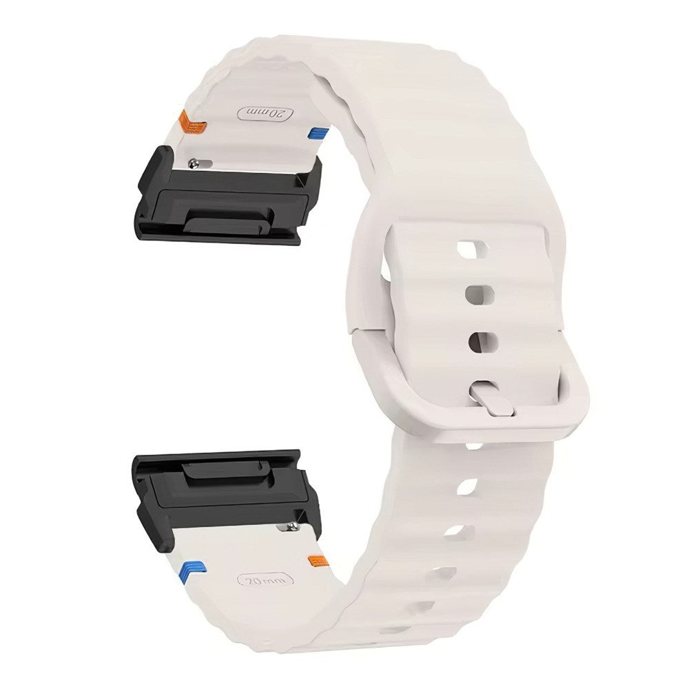 Universal Garmin 22mm QuickFit EIDERWOOD Wavy Silikon Reim - Beige