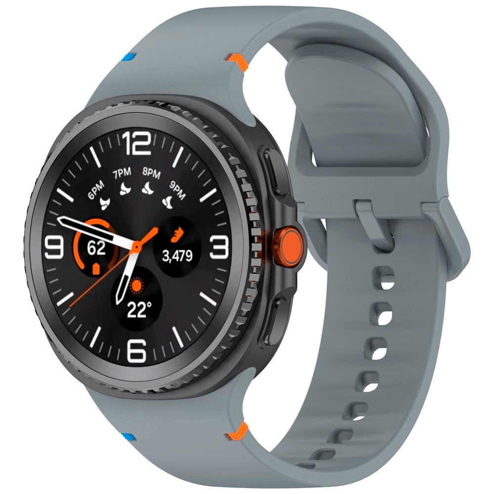 EIDERWOOD Samsung Galaxy Watch 8 / 8 Classic (40 / 44 / 46mm) Silikon Rem m. Søm - Grey