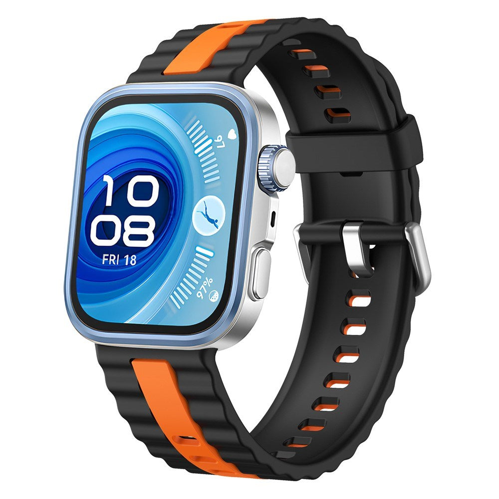 Huawei Watch Fit 5 Pro / 5 / 4 Pro / 4 / 3 EIDERWOOD Tofarget Silikon Rem - Svart / Oransje