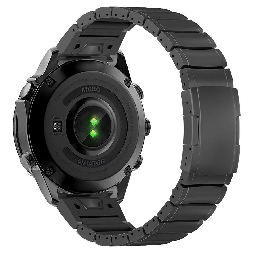 Universal Garmin 26mm QuickFit EIDERWOOD Titanium Reim m. Farget Silikon - Svart