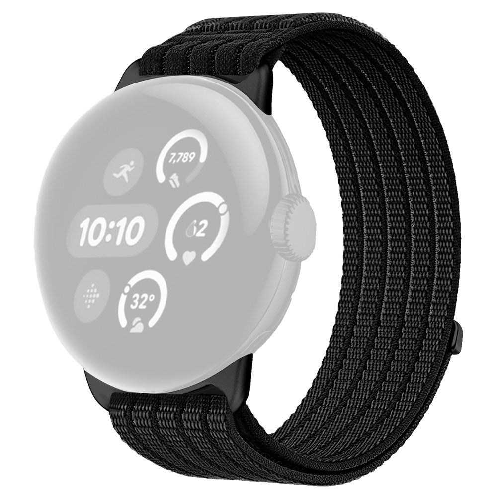 Google Pixel Watch 4 / 3 (45mm) EIDERWOOD Nylon Klokkerem – Svart