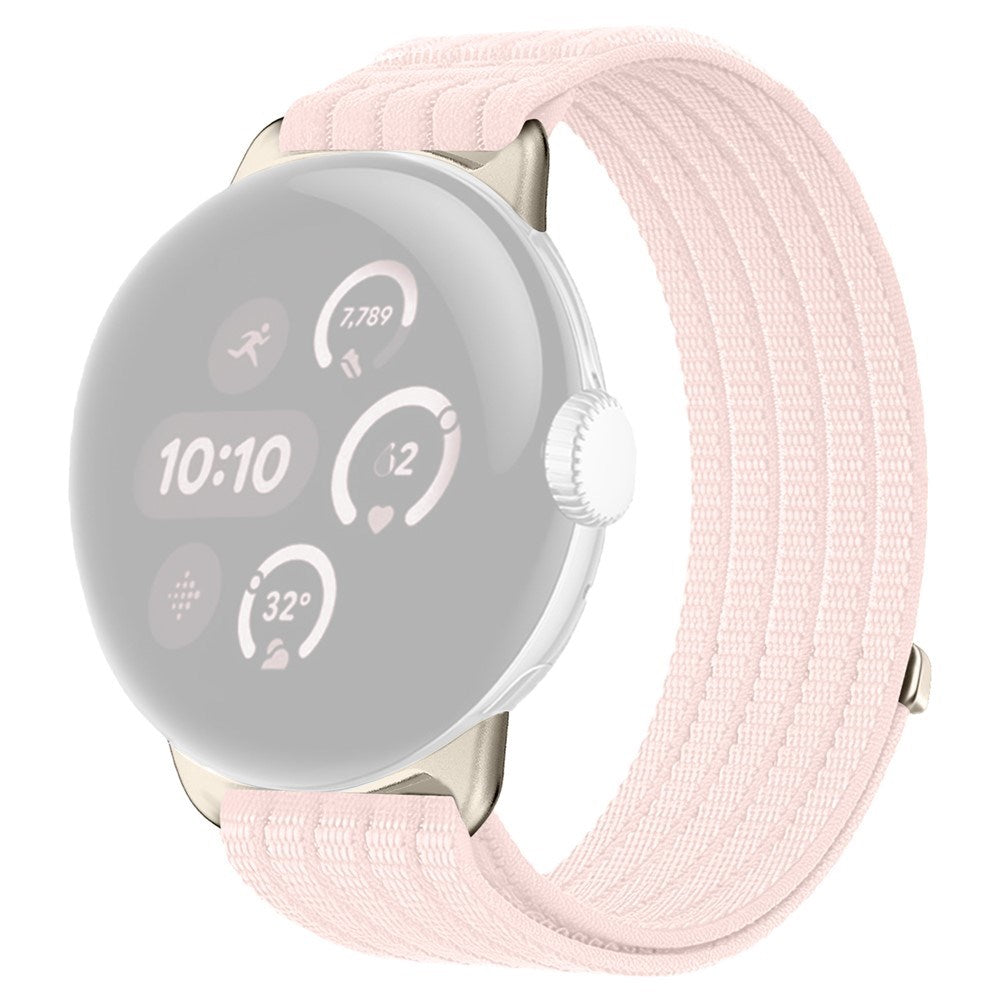 Google Pixel Watch 4 / 3 (45mm) EIDERWOOD Nylon Klokkerem – Rosa
