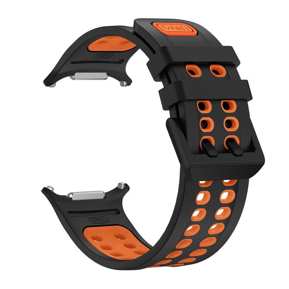 Samsung Galaxy Watch Ultra 2 / Ultra (47mm) Silikon Reim m. Ventilasjonshull - Svart / Oransje