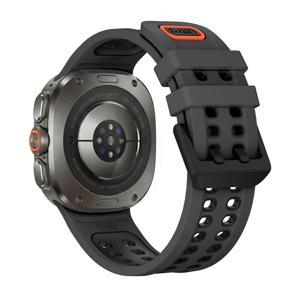 Samsung Galaxy Watch Ultra 2 / Ultra (47mm) Silikon Reim m. Ventilasjonshull - Svart
