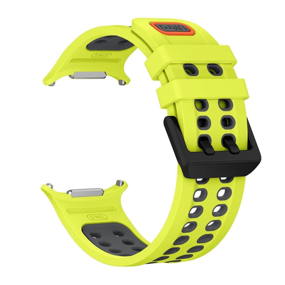 Samsung Galaxy Watch Ultra 2 / Ultra (47mm) Silikon Reim m. Ventilasjonshull - Gul / Grå