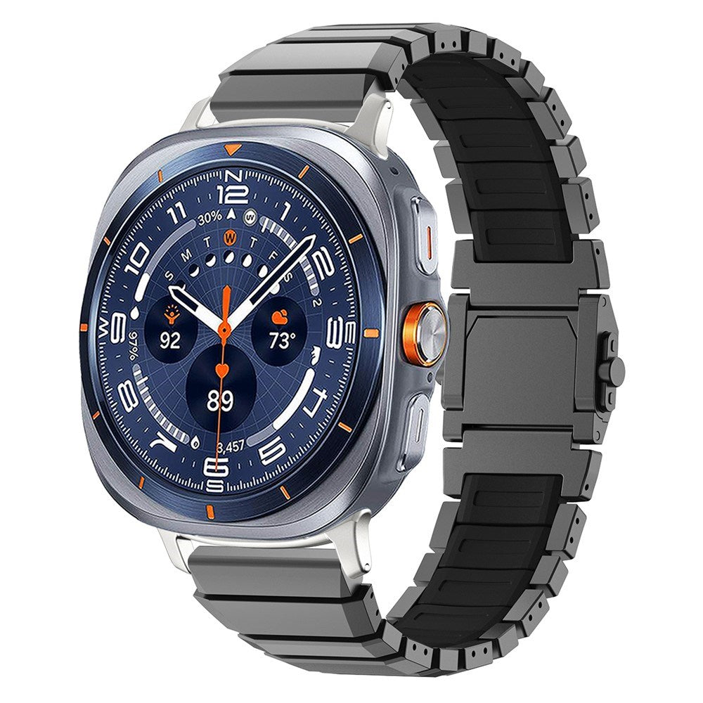 Samsung Galaxy Watch Ultra 2 / Ultra (47mm) Magnetisk Metall Reim m. Silikon - Grå / Svart