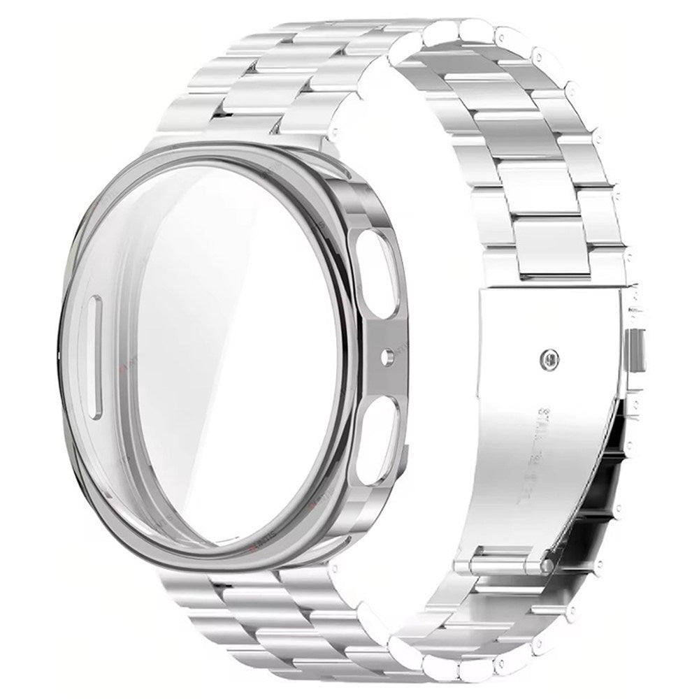 Samsung Galaxy Watch 8 / 9 (40mm) EIDERWOOD Rustfri Stål Klokkereim m. Plast Deksel – Sølv