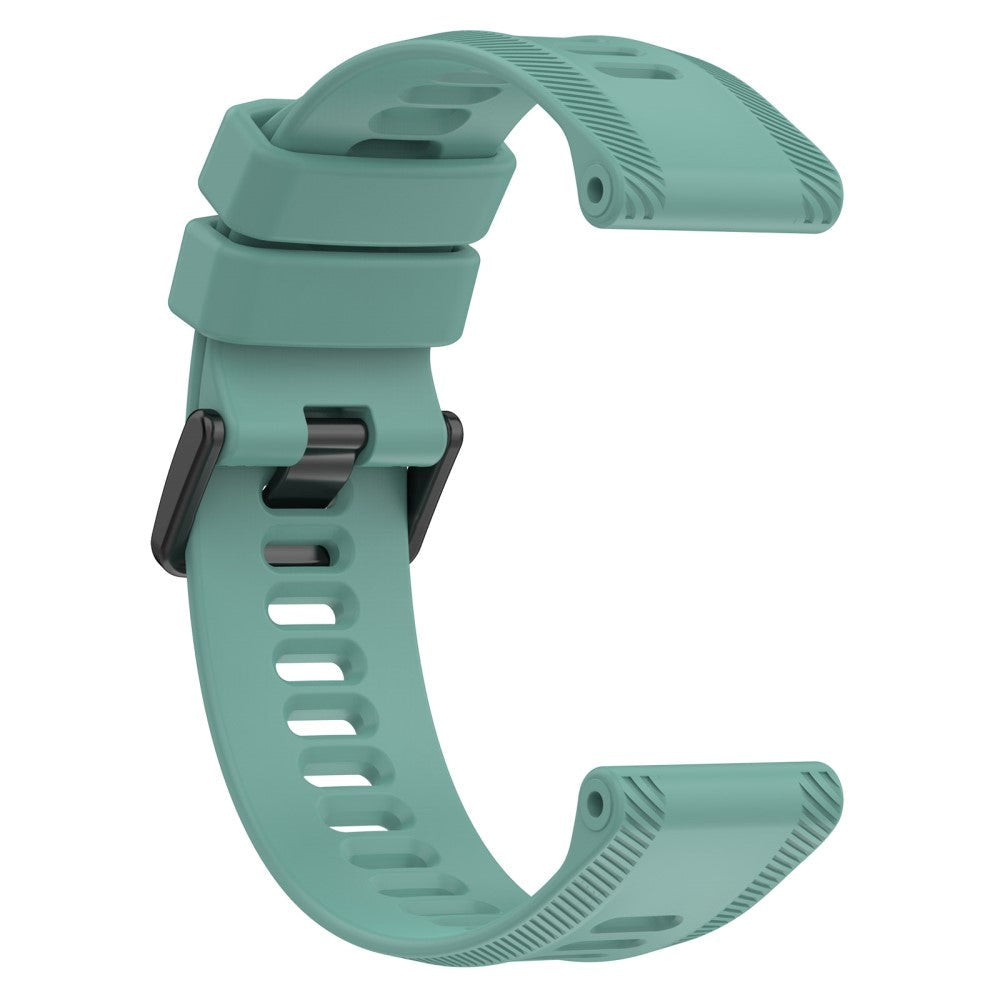 Stropp 22 mm Silikon Rillet - Mørk Grønn
