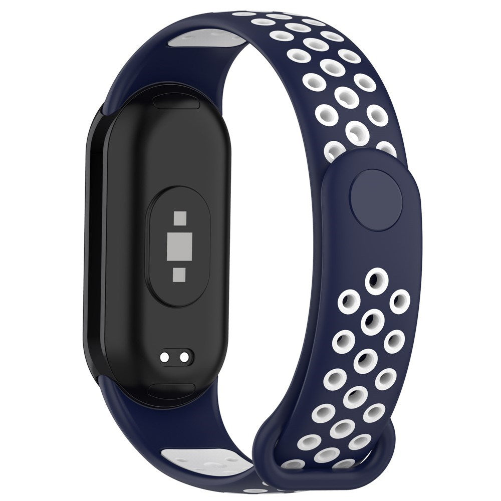 Xiaomi Smart Band 10 / 9 / 8 / NFC Silikon Klokkereim - Mørk Blå / Hvit