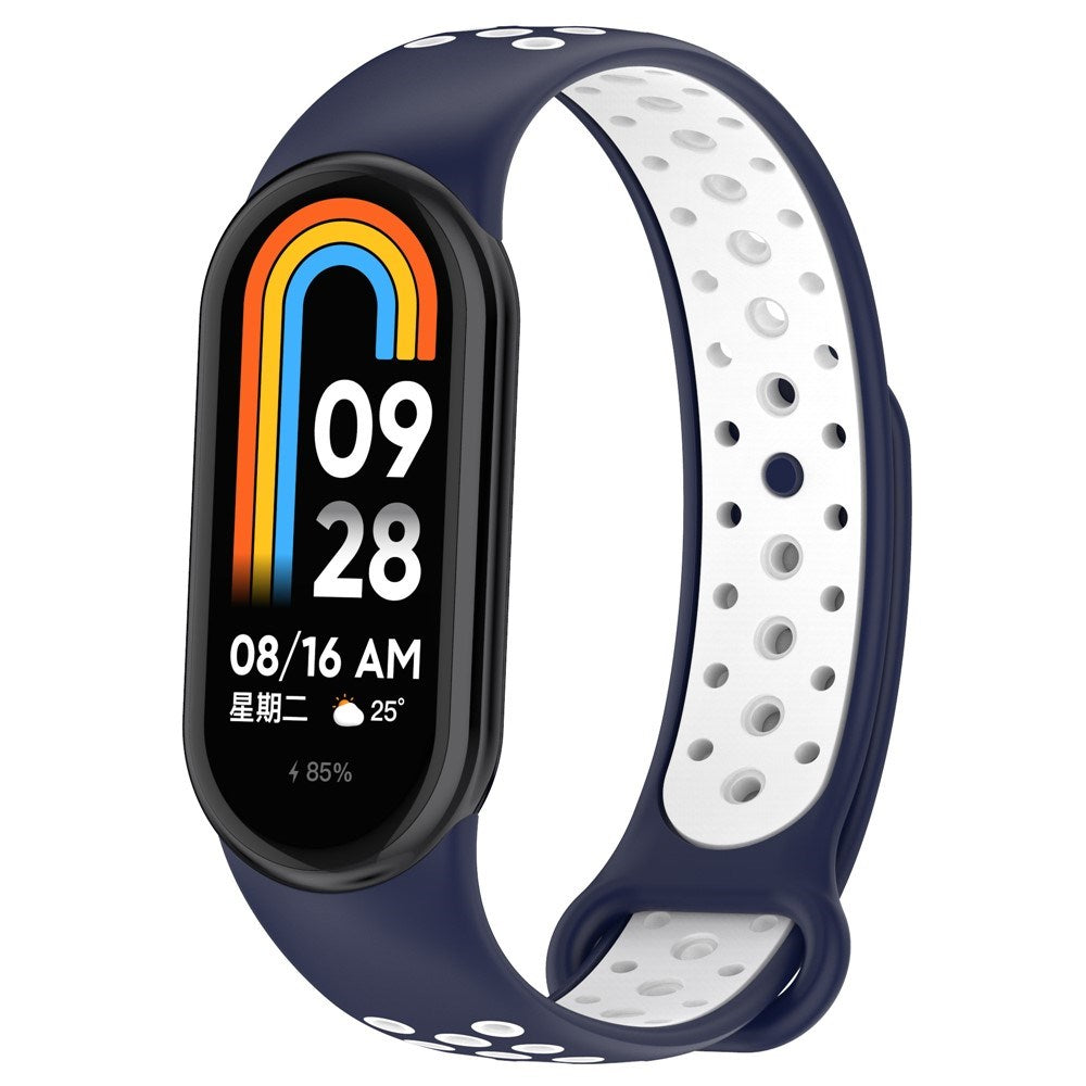 Xiaomi Smart Band 10 / 9 / 8 / NFC Silikon Klokkereim - Mørk Blå / Hvit