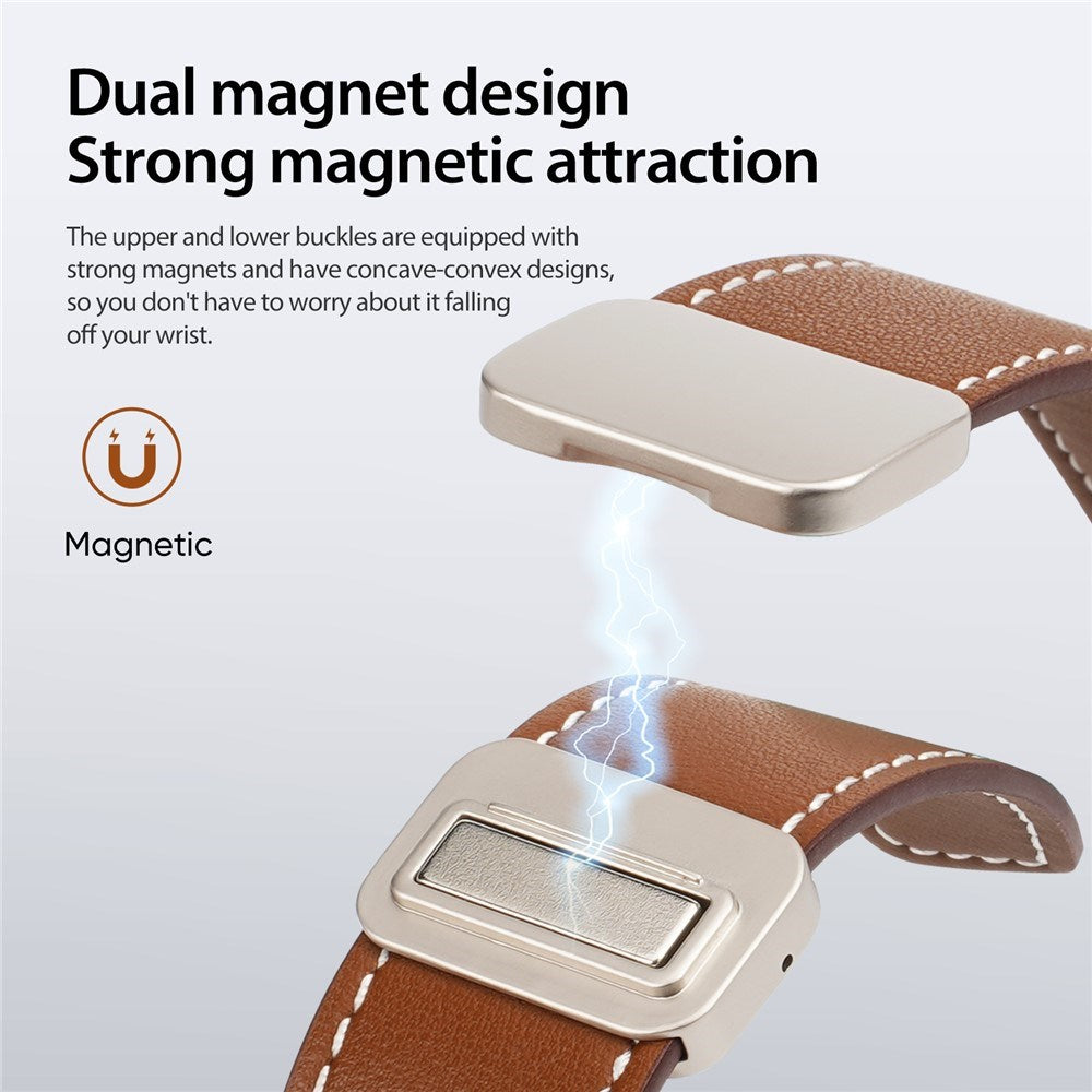 Apple Watch (38/40/SE/41/42 mm) DUX DUCIS Klokkerem i Kunstskinn – Brun