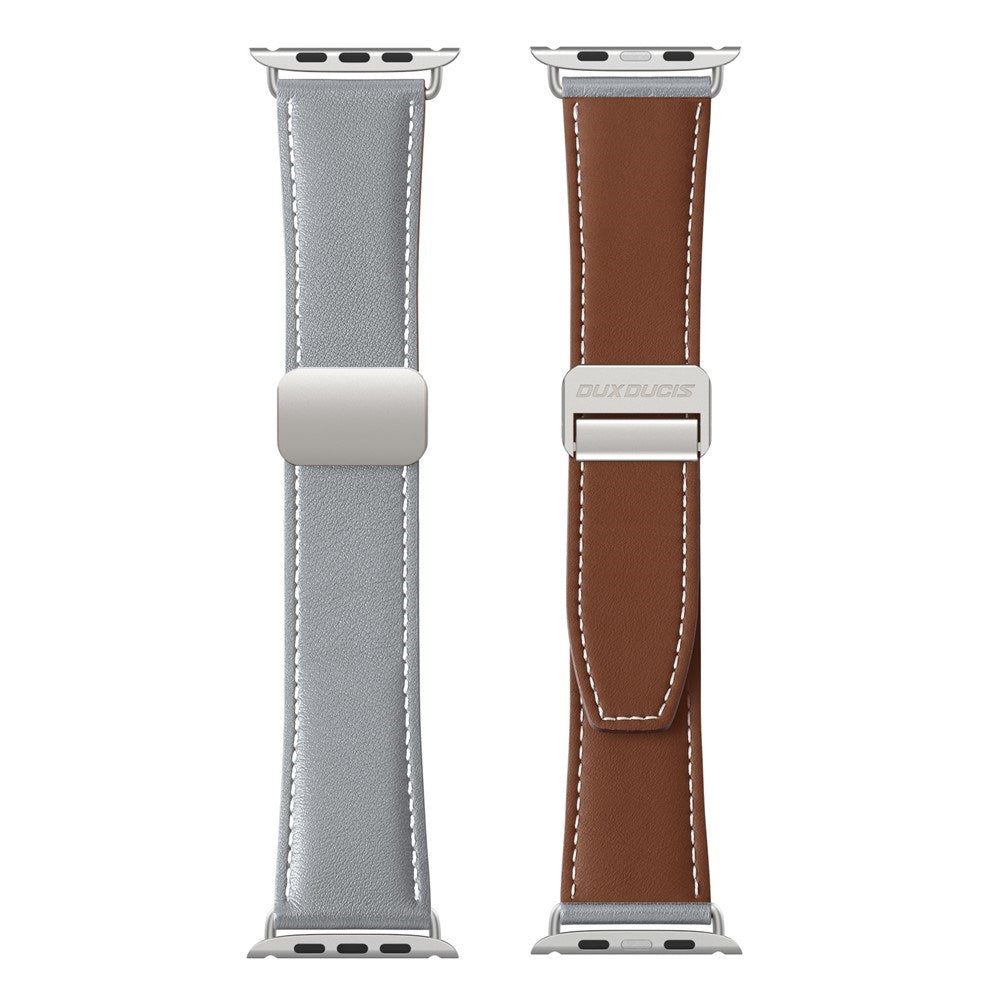 Apple Watch (38/40/SE/41/42 mm) DUX DUCIS Klokkerem i Kunstskinn – Grå