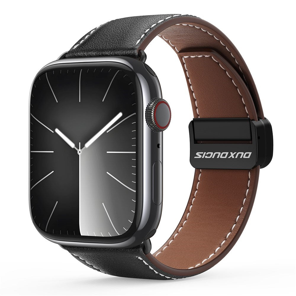 Apple Watch (42/44/SE/45/46/49 mm) DUX DUCIS Klokkerem i Kunstskinn – Svart